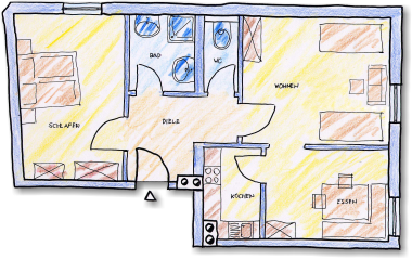 Skizze Appartement 11 - Haus Katharina, Schladming